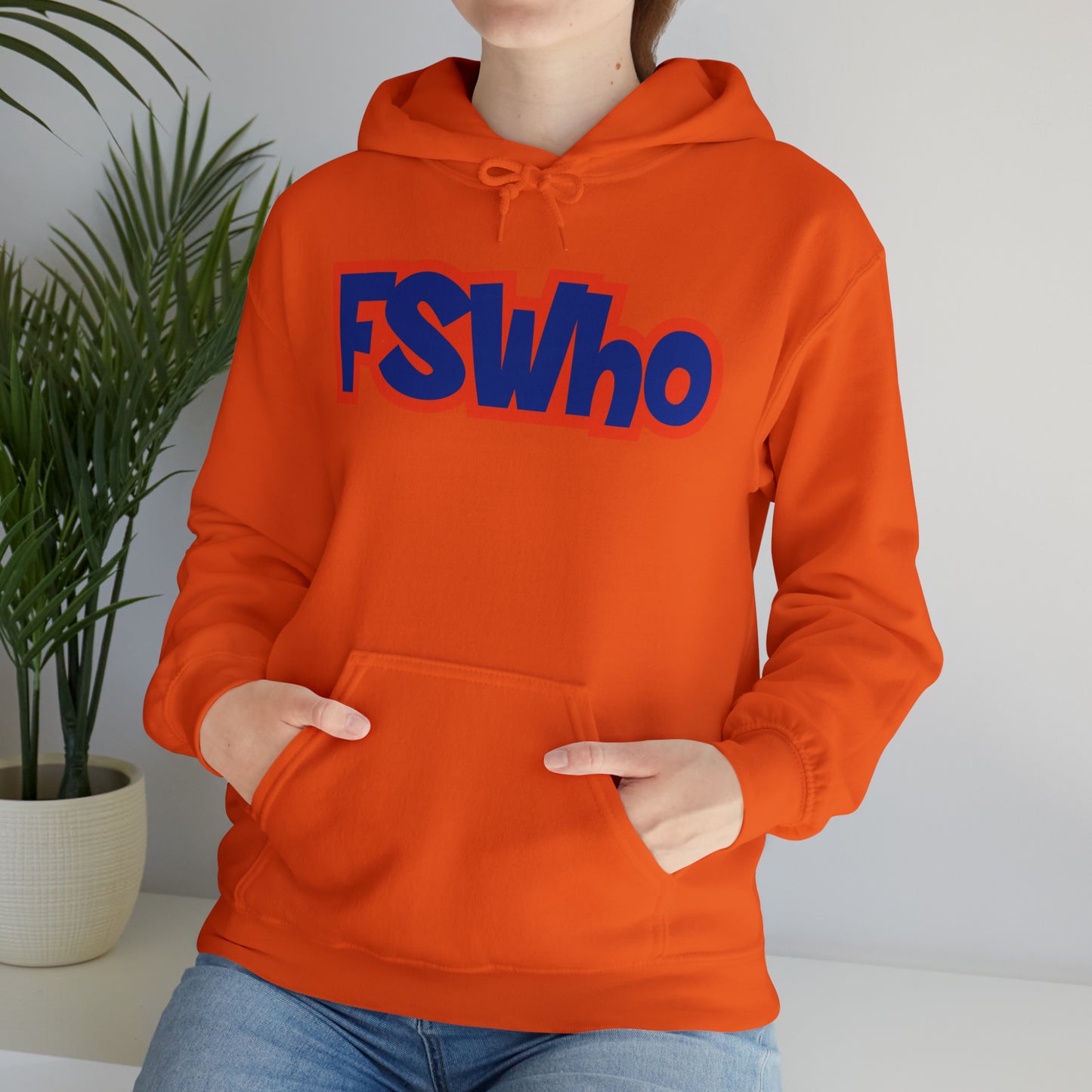 Unisex Heavy Blend™ Hooded Sweatshirt FSWho Blue Lettering