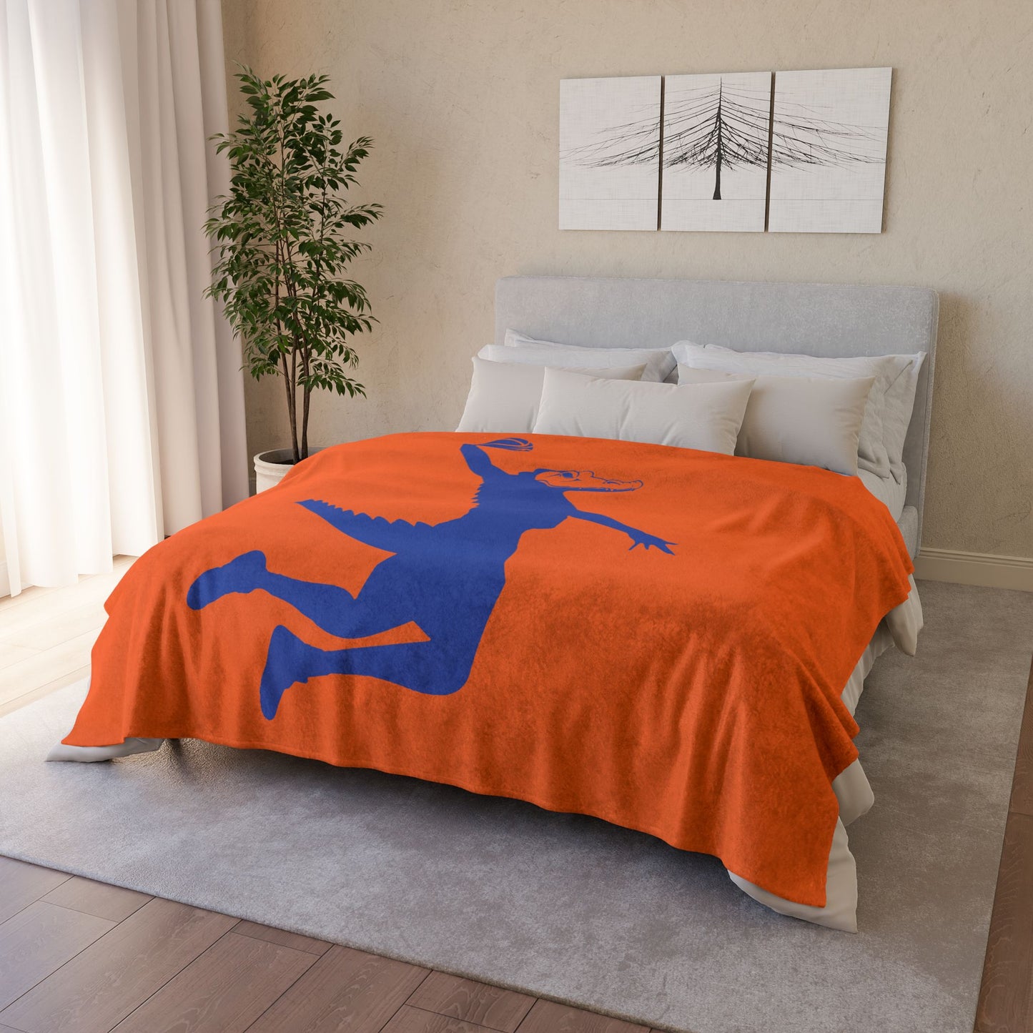 ChompMan Basketball (V5 / Orange) Soft Polyester Blanket