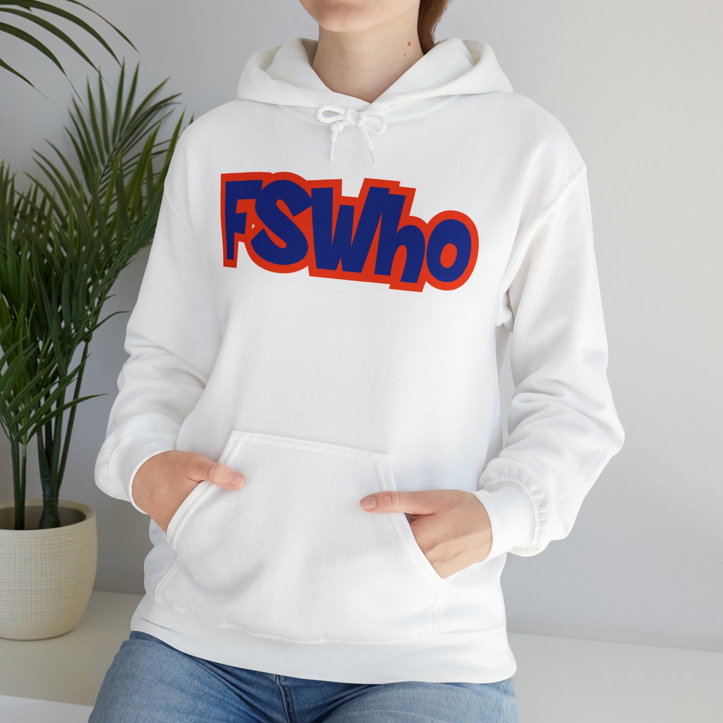Unisex Heavy Blend™ Hooded Sweatshirt FSWho Blue Lettering