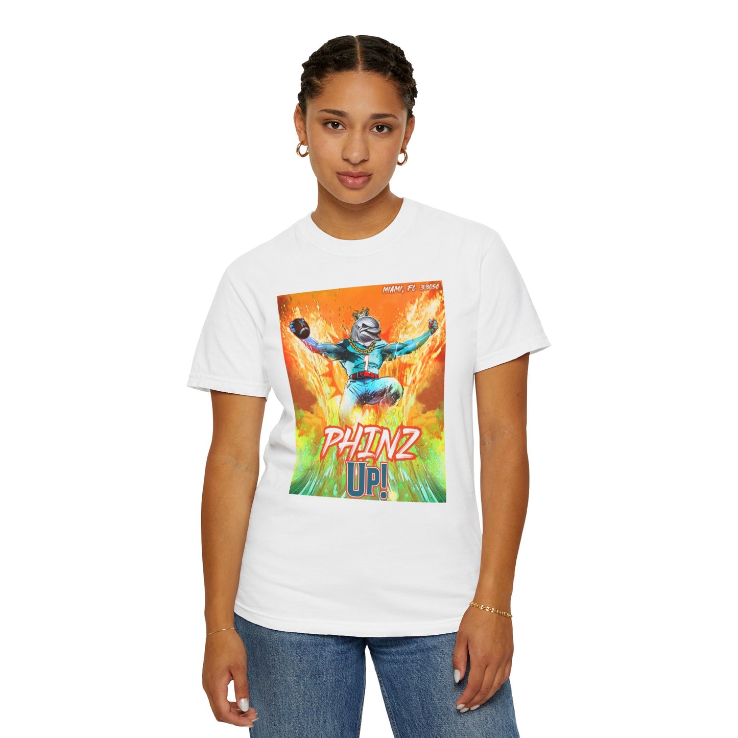 Phins Up (V1) Unisex Garment-Dyed T-shirt