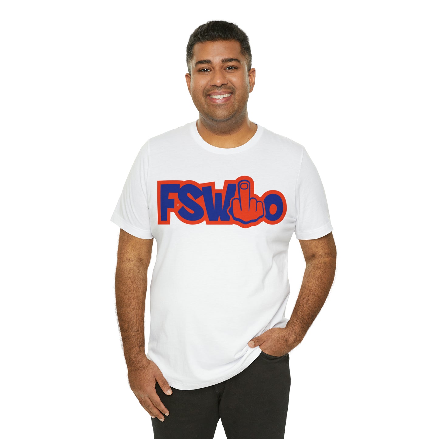 Unisex Jersey Short Sleeve Tee FSWho w/ Orange Finger