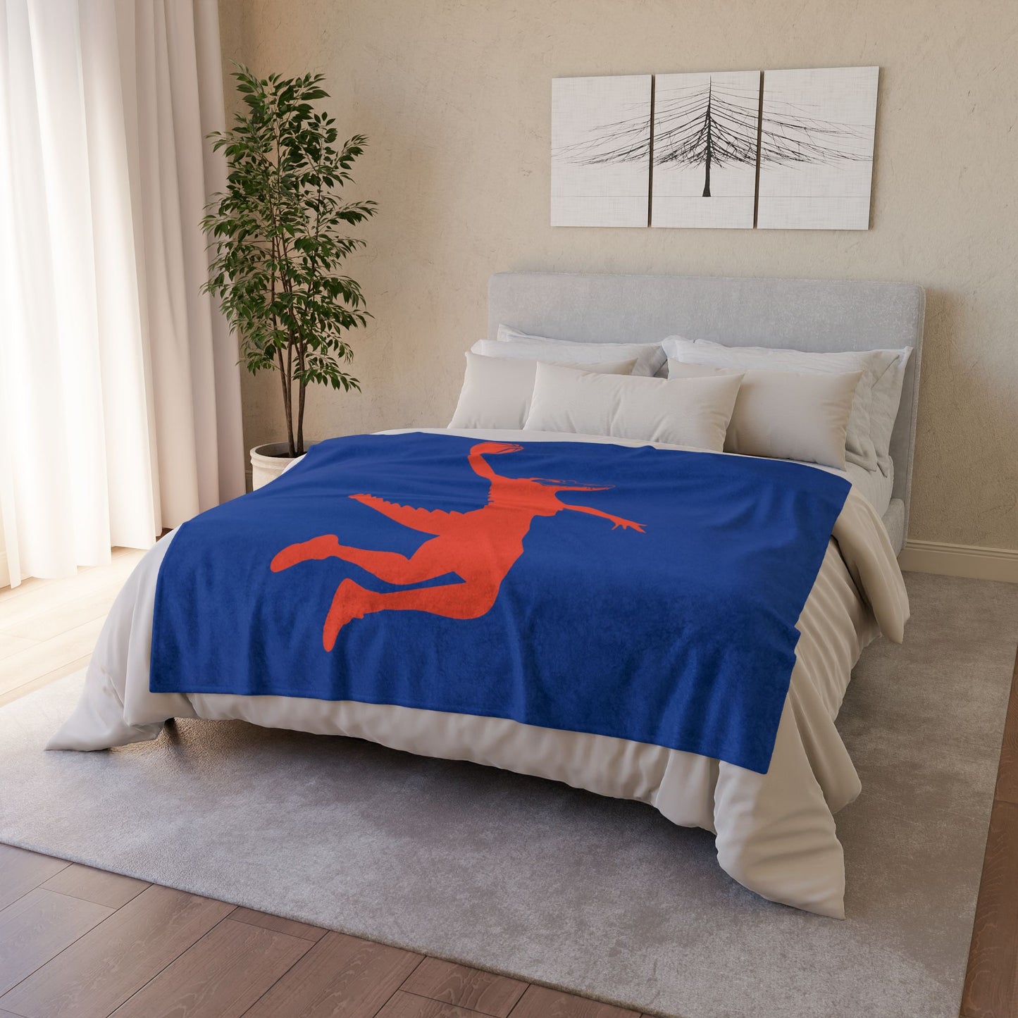 ChompMan Basketball (V6 / Blue) Soft Polyester Blanket