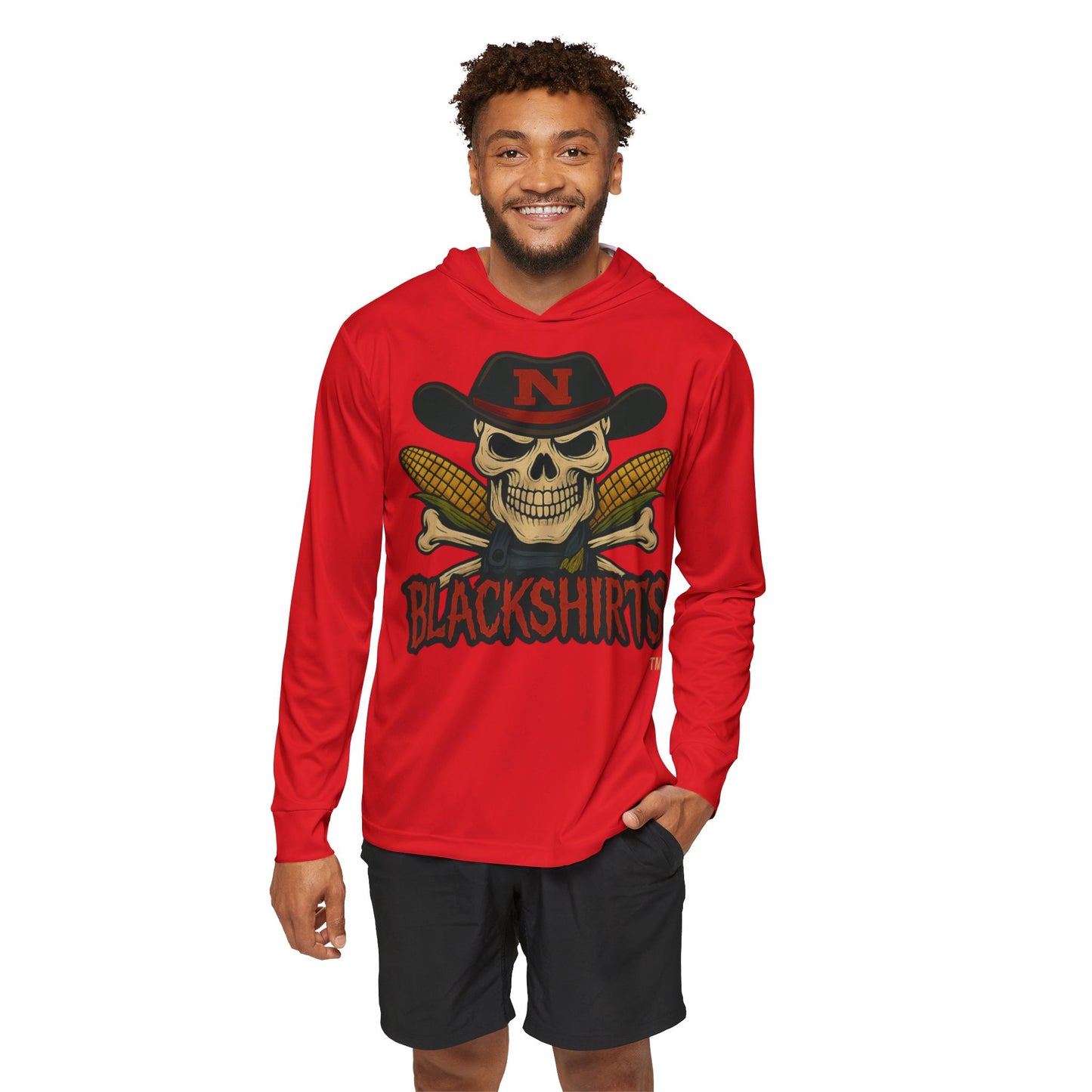 Nebraska Cornhuskers Blackshirts (Red) Sports Hoodie for Men, Athletic Warmup Top, Team Spirit Gear, Halloween Apparel, Casual Streetwear
