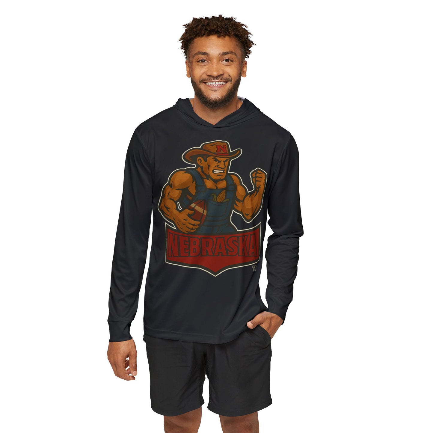 Nebraska Cornhuskers Herbie (Black) Sports Warmup Hoodie, Athletic Hoodie, Team Spirit Wear, Gym Sweatshirt, Casual Sportswear, Game Day Apparel