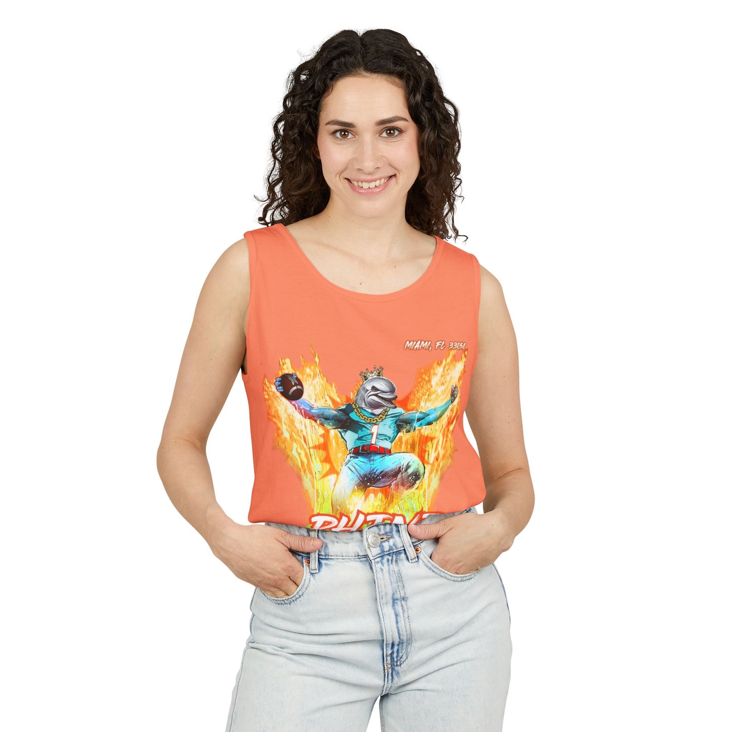 Phins Up (V2) Unisex Garment-Dyed Tank Top