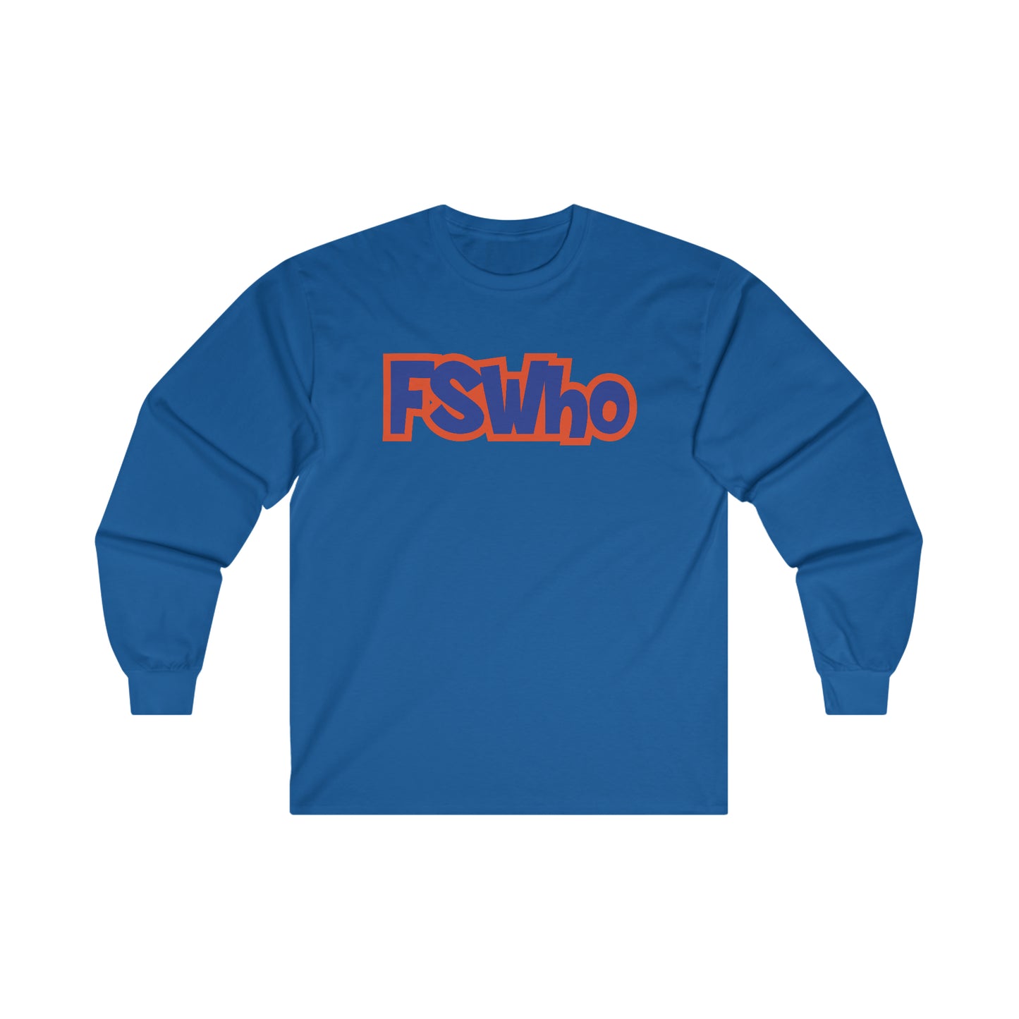 Ultra Cotton Long Sleeve Tee FSWho Blue Lettering
