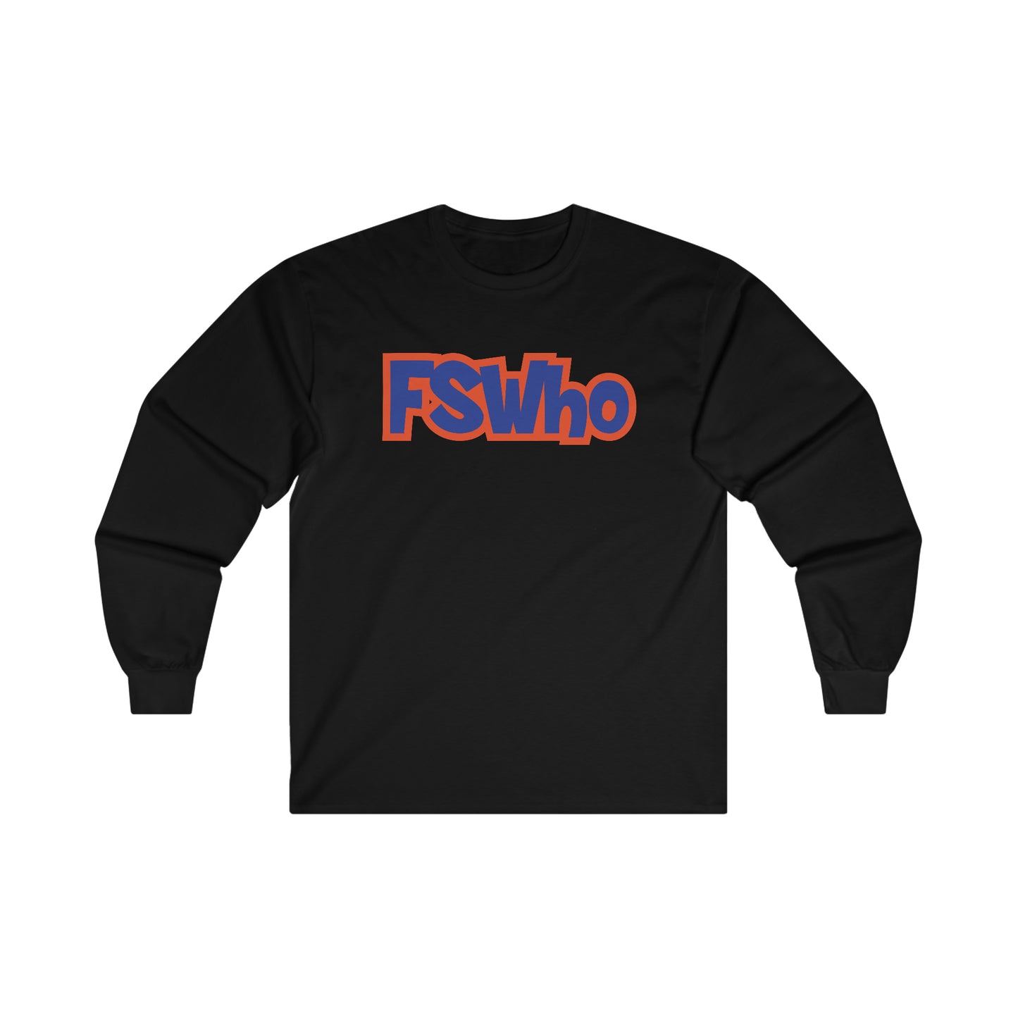 Ultra Cotton Long Sleeve Tee FSWho Blue Lettering