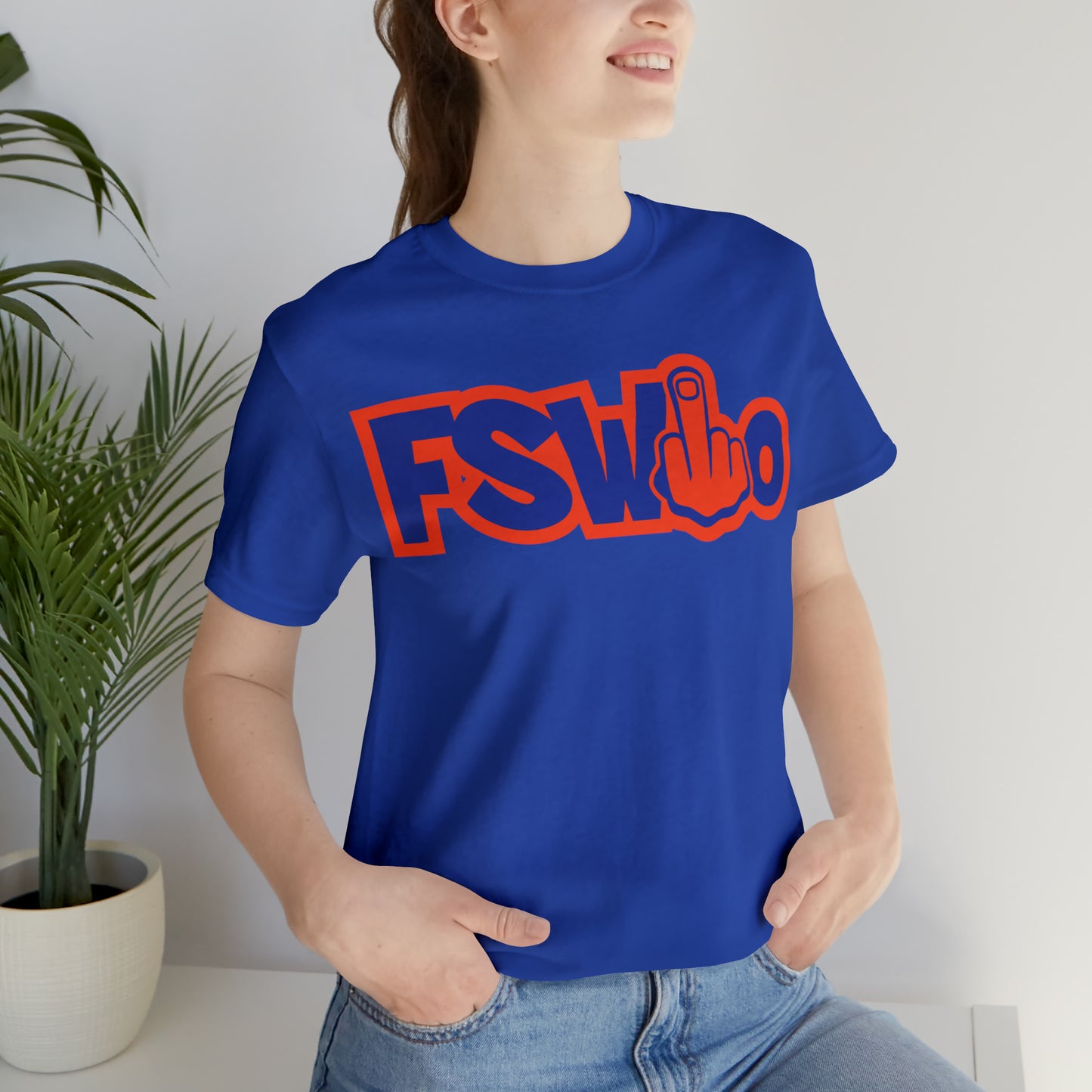 Unisex Jersey Short Sleeve Tee FSWho w/ Orange Finger