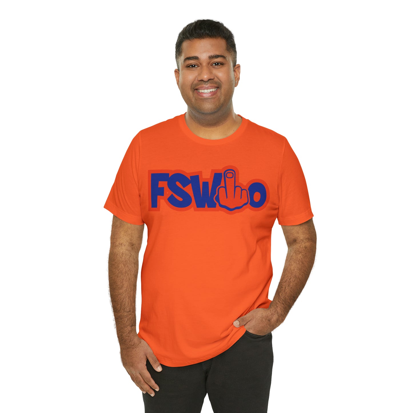 Unisex Jersey Short Sleeve Tee FSWho w/ Orange Finger