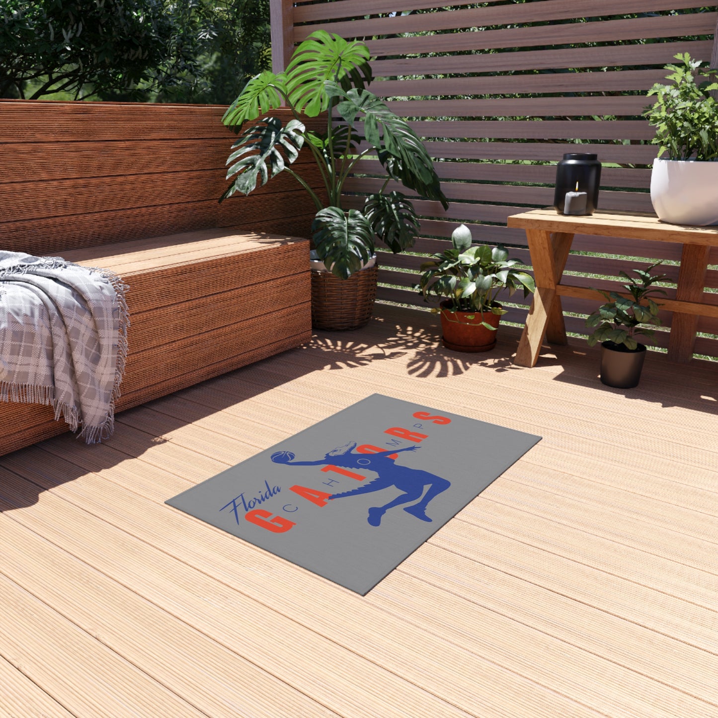 ChompMan Basketball (V1 / Grey) Outdoor Rug