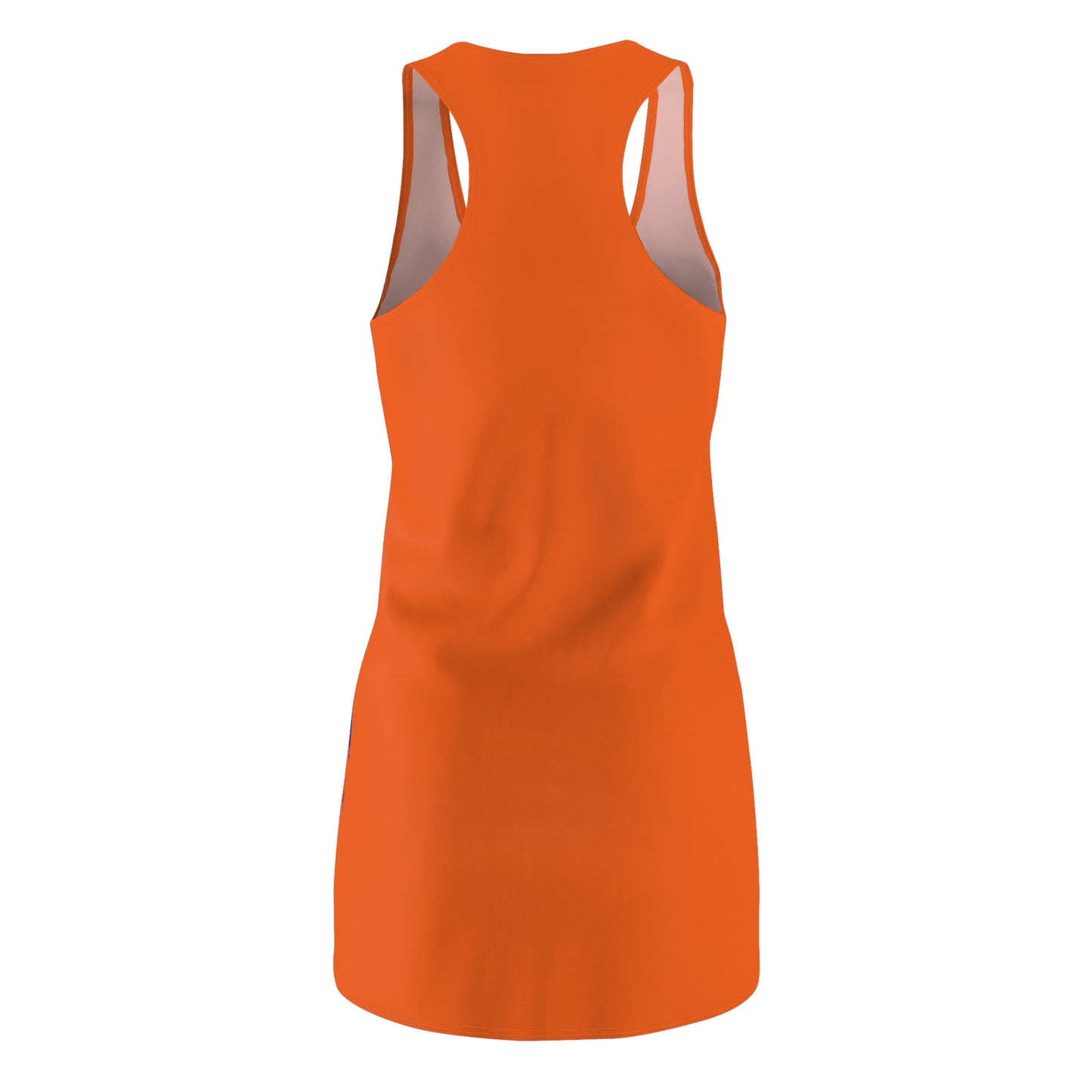 ChompMan Basketball (V5 / Orange) Women's Cut & Sew Racerback Dress (AOP)