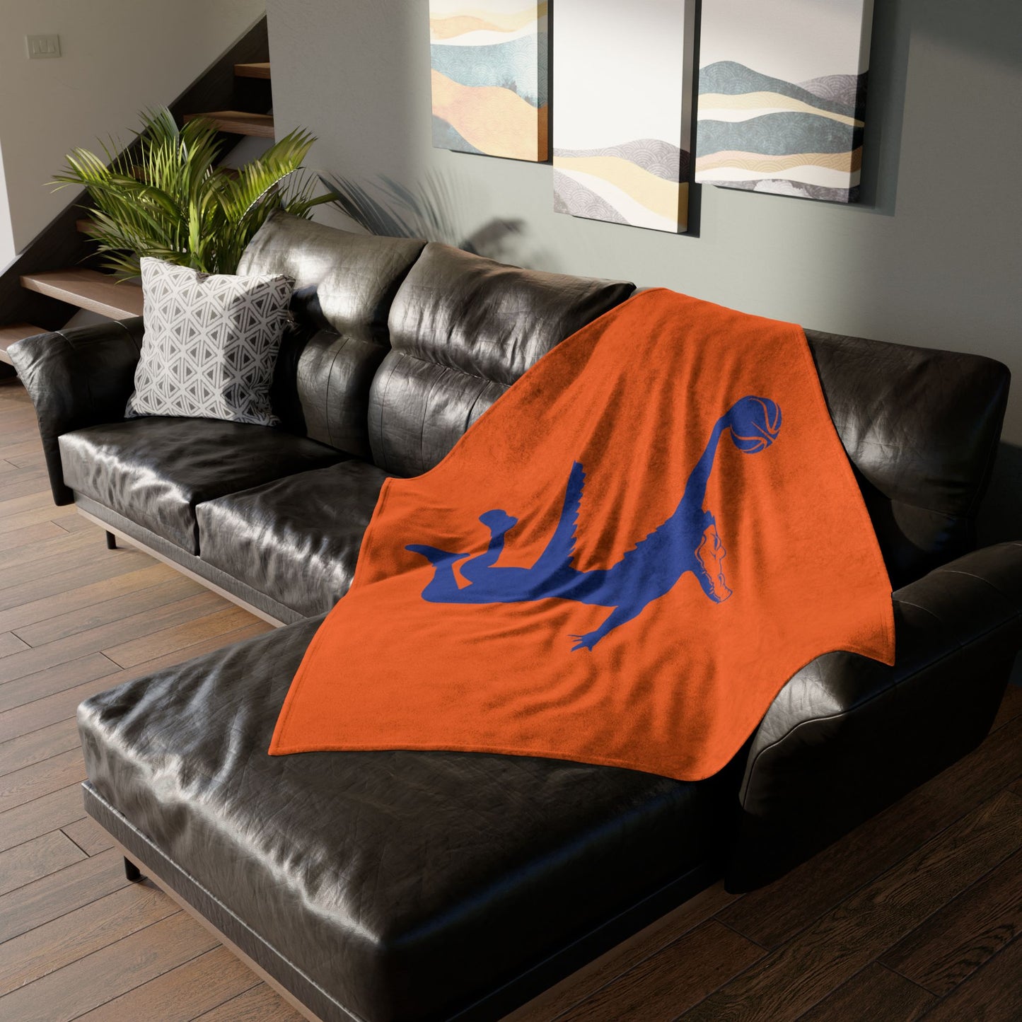 ChompMan Basketball (V5 / Orange) Soft Polyester Blanket