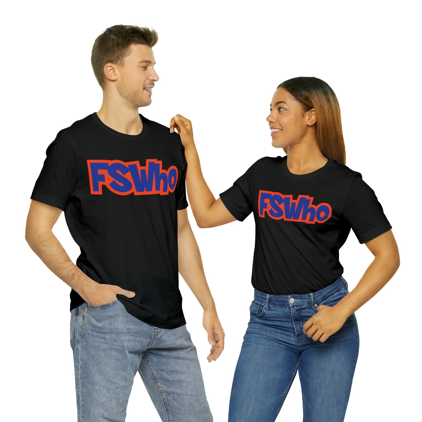 Unisex Jersey Short Sleeve Tee FSWho Blue Lettering