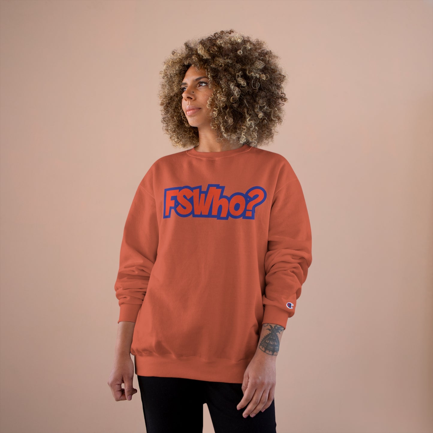 Champion Sweatshirt FSWho w/? Orange Lettering