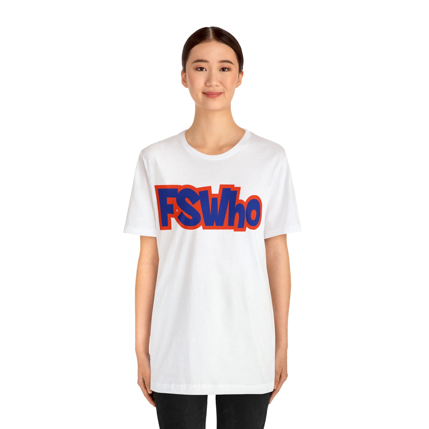 Unisex Jersey Short Sleeve Tee FSWho Blue Lettering