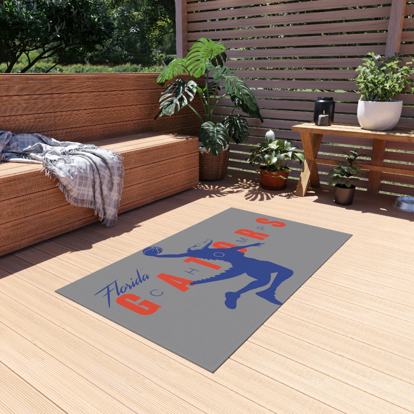 ChompMan Basketball (V1 / Grey) Outdoor Rug
