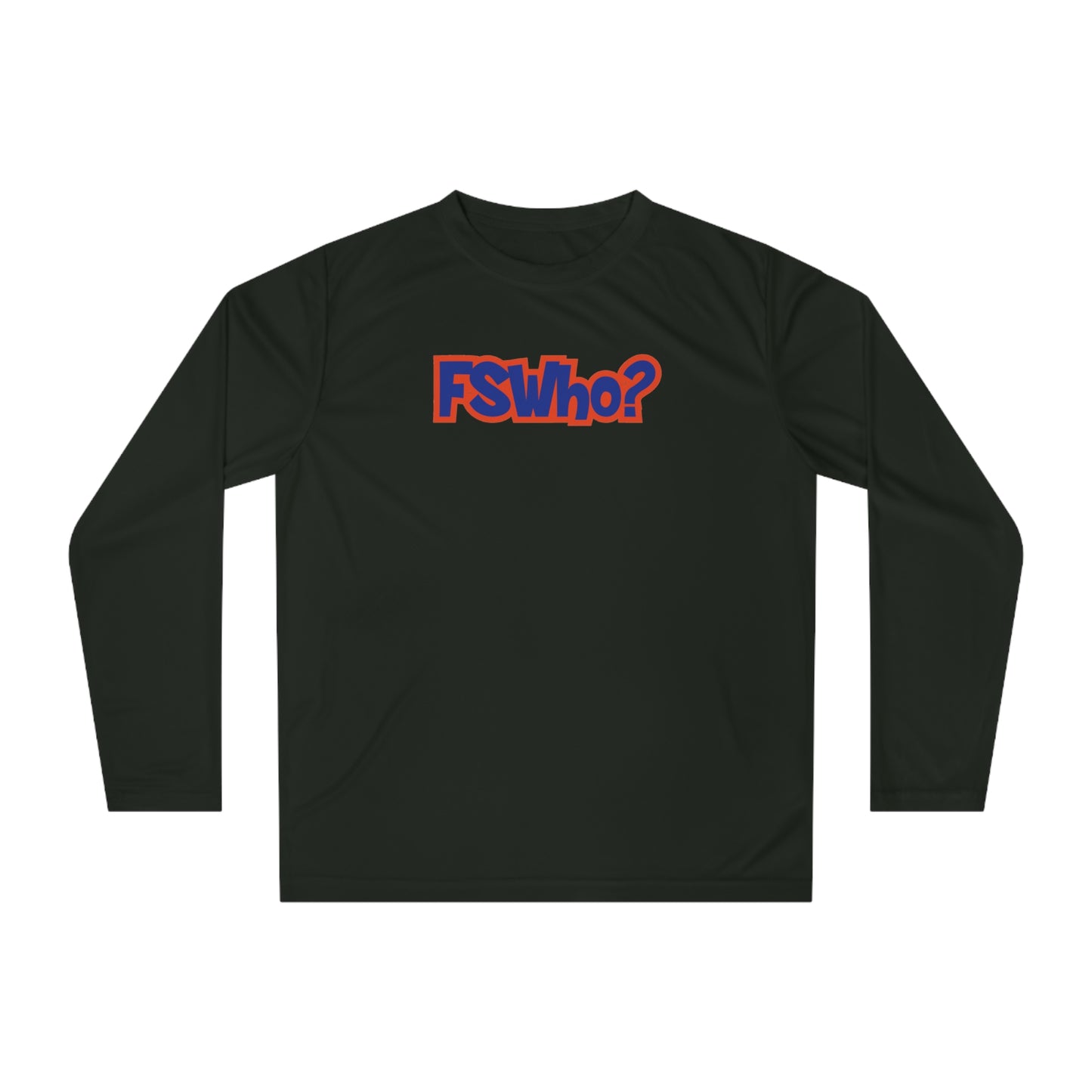 Unisex Performance Long Sleeve Shirt FSWho w/? Blue Lettering