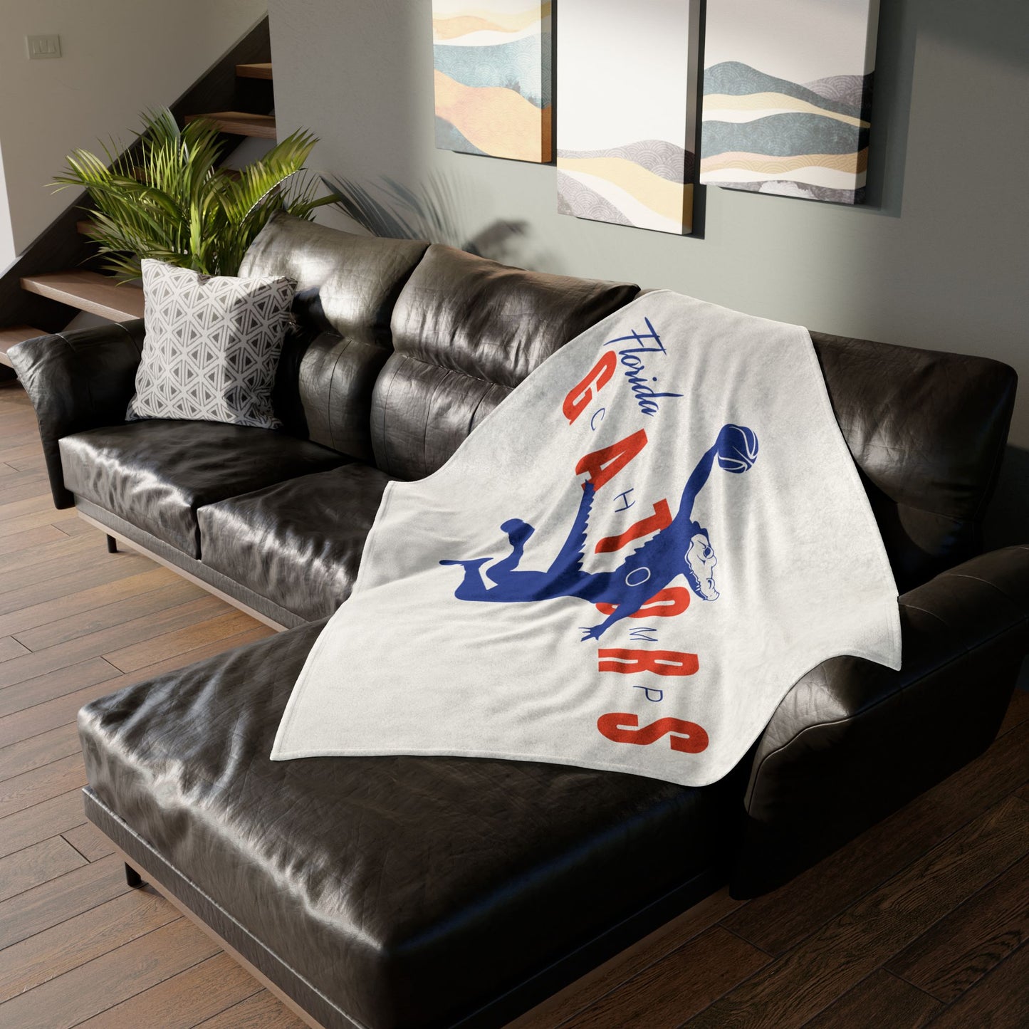 ChompMan Basketball (V1 / White) Soft Polyester Blanket ChompMan_V1