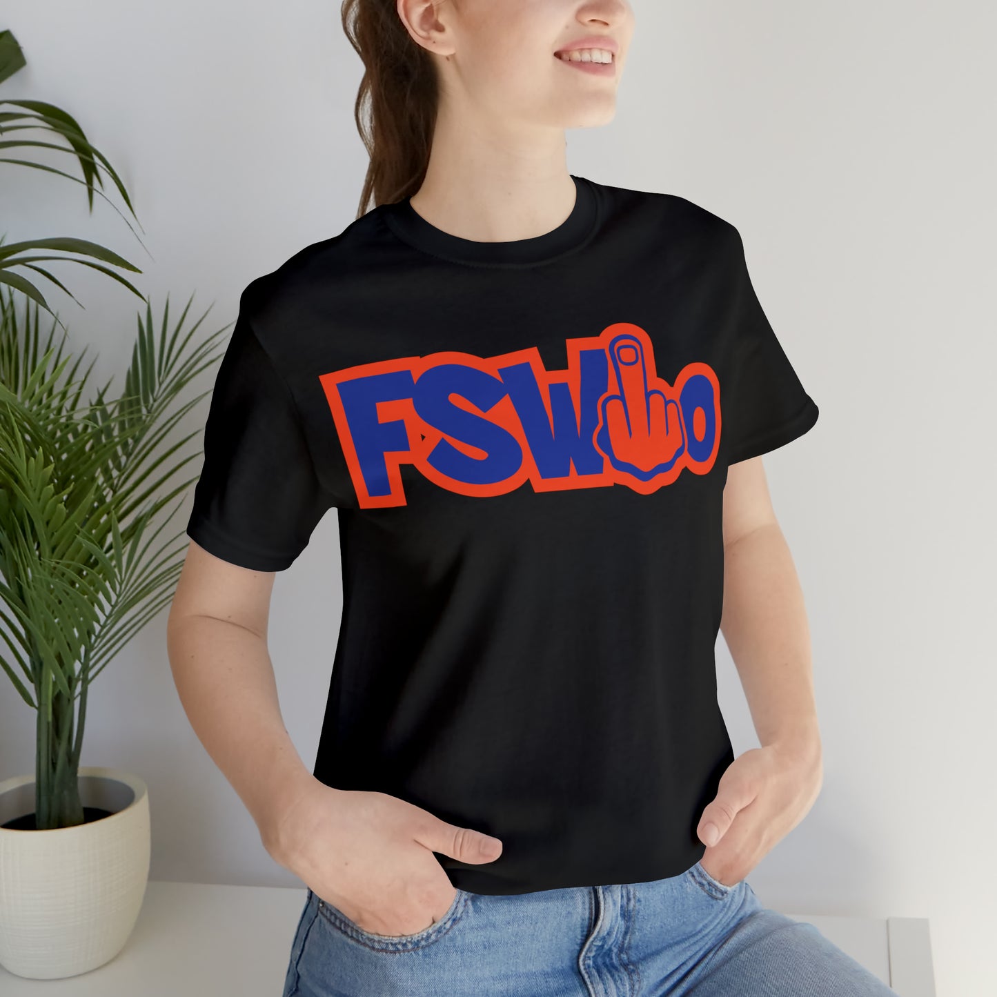 Unisex Jersey Short Sleeve Tee FSWho w/ Orange Finger