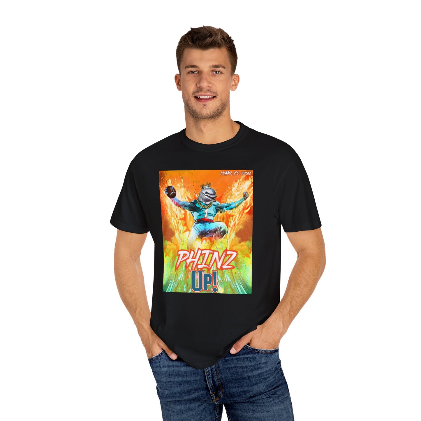 Phins Up (V1) Unisex Garment-Dyed T-shirt