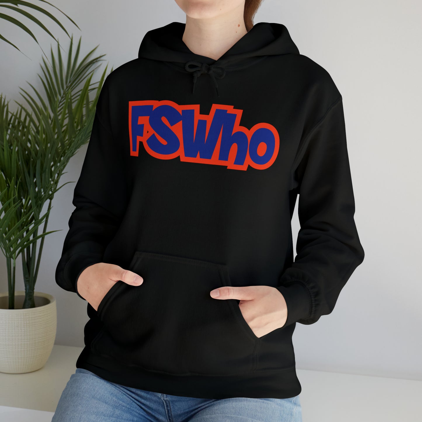 Unisex Heavy Blend™ Hooded Sweatshirt FSWho Blue Lettering