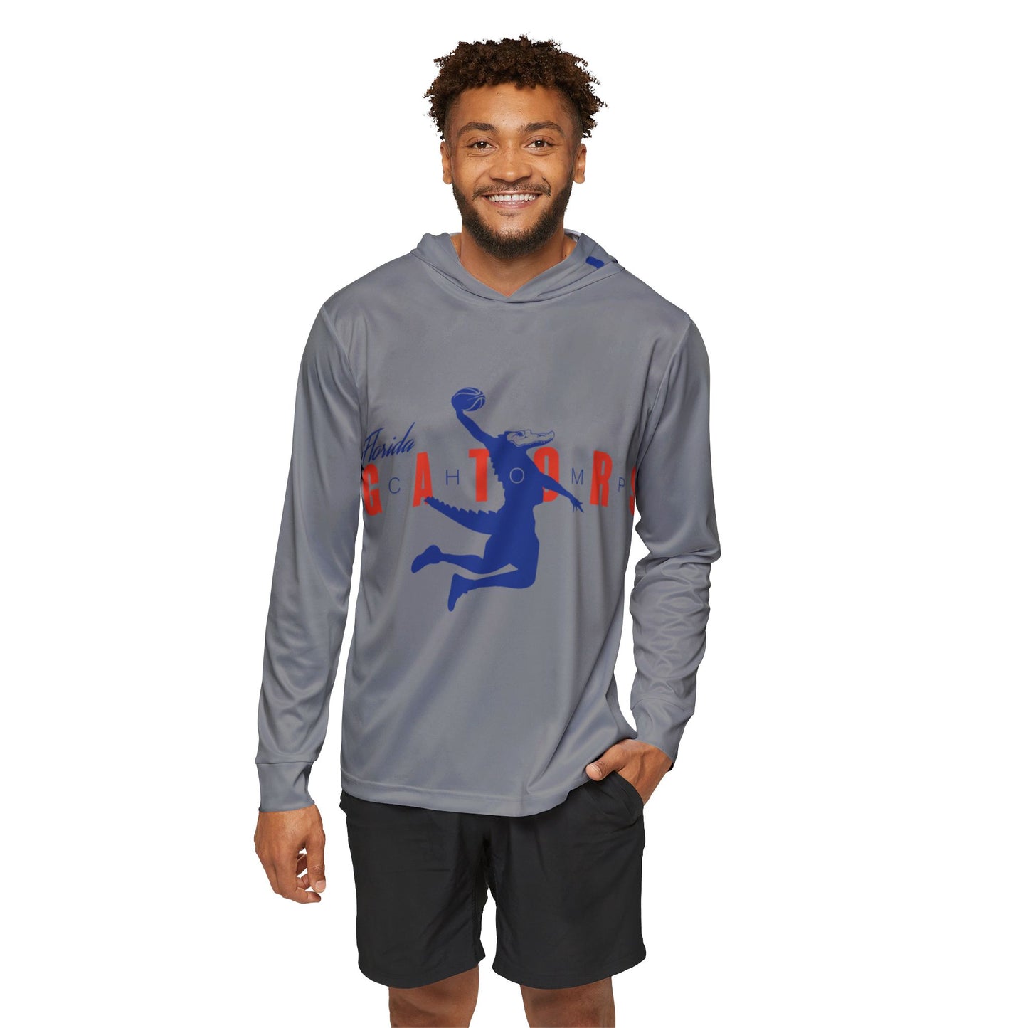 ChompMan Basketball (V1 / Gray) Men's Sports Warmup Hoodie (AOP)