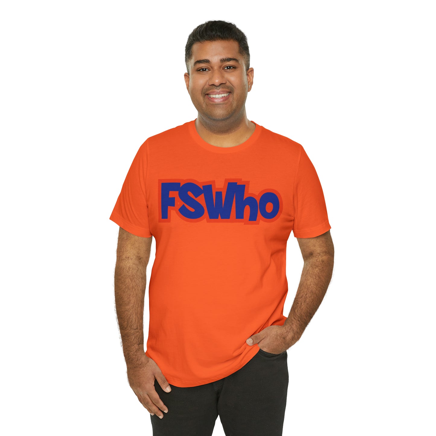 Unisex Jersey Short Sleeve Tee FSWho Blue Lettering