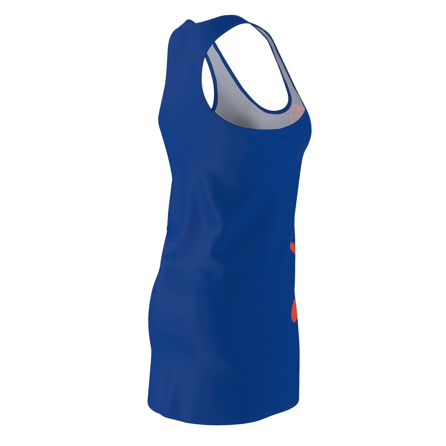 ChompMan Basketball (V6 / Blue) Women's Cut & Sew Racerback Dress (AOP)