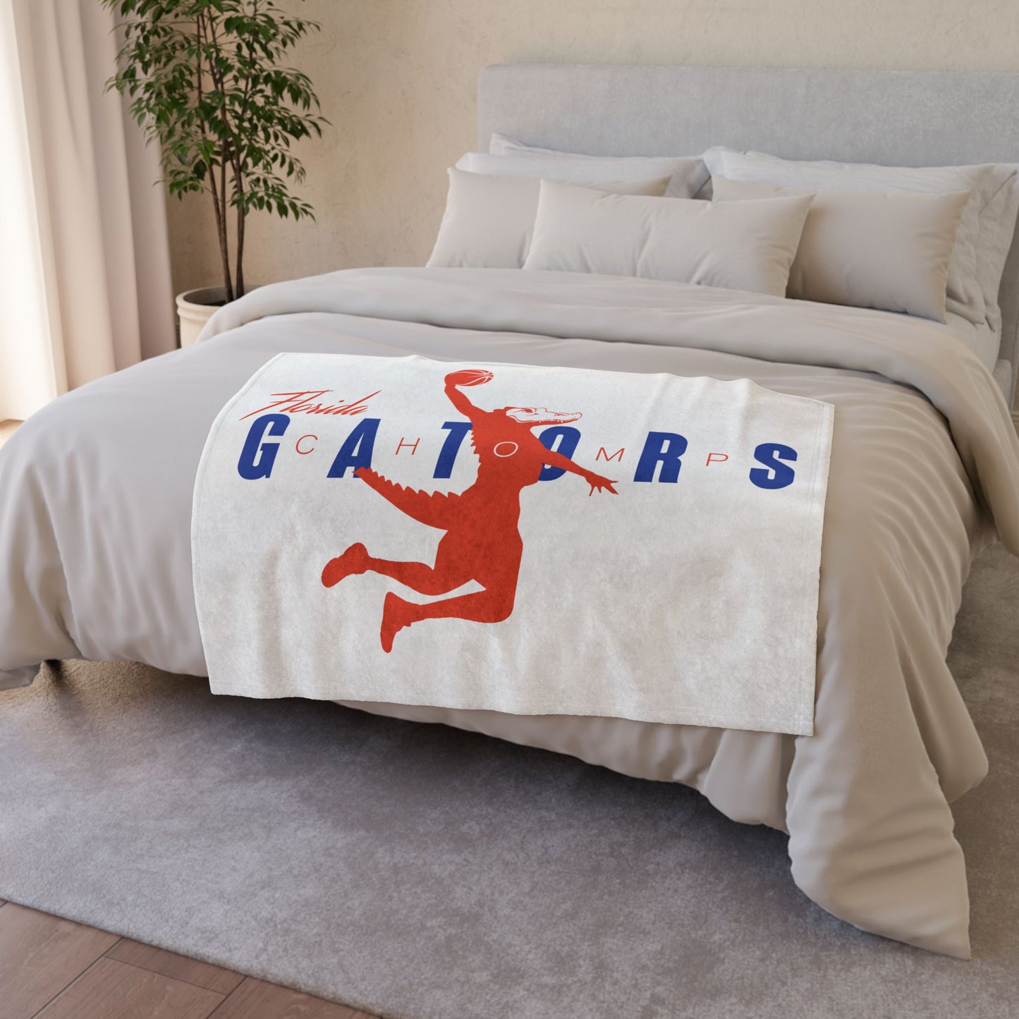 ChompMan Basketball (V2 / White) Soft Polyester Blanket ChompMan_V2