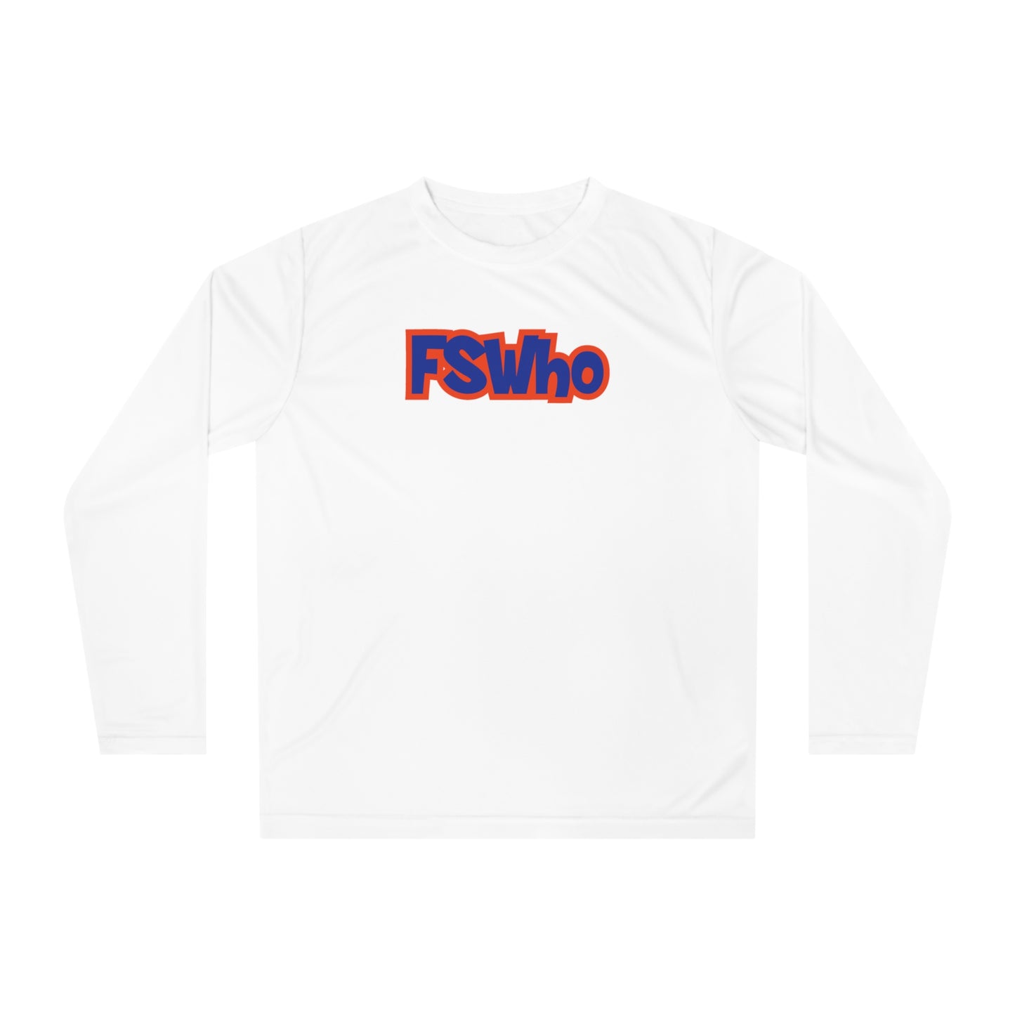 Unisex Performance Long Sleeve Shirt FSWho Blue Lettering