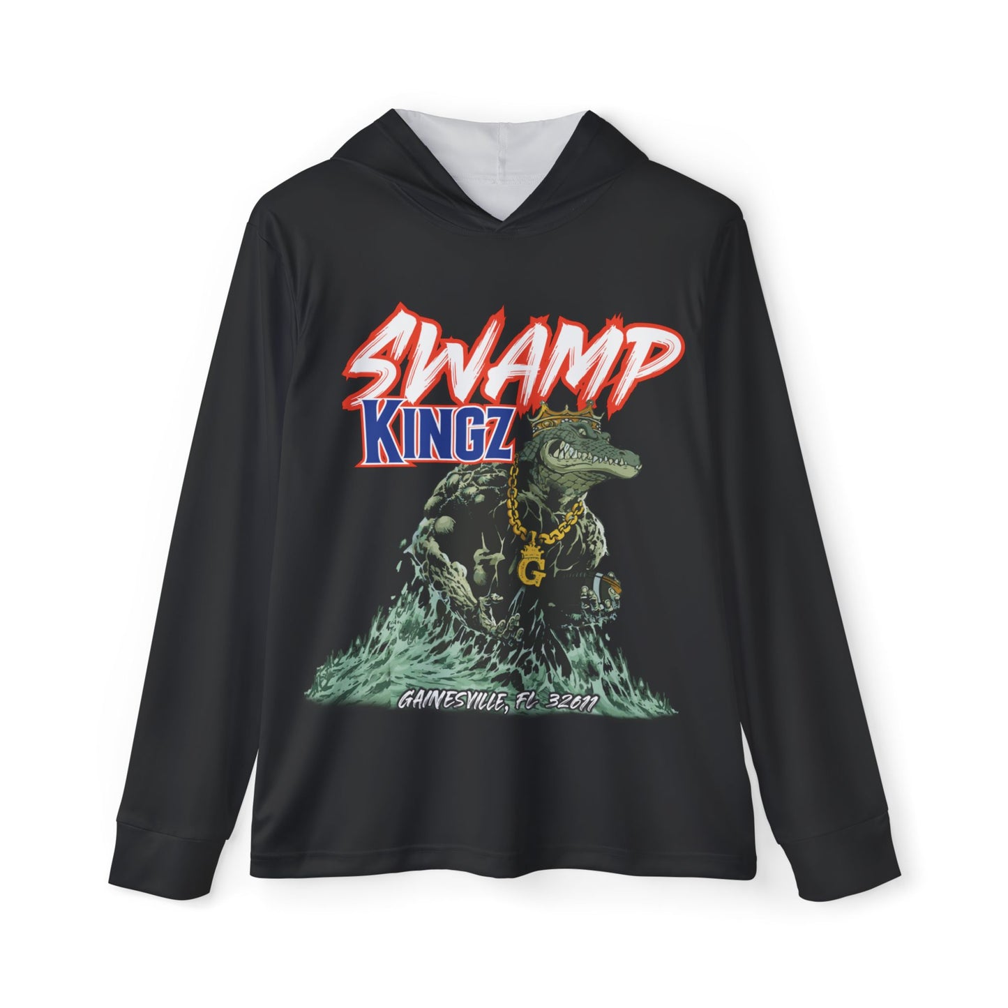 Swamp Kingz (V1 / Black) Men's Sports Warmup Hoodie (AOP)