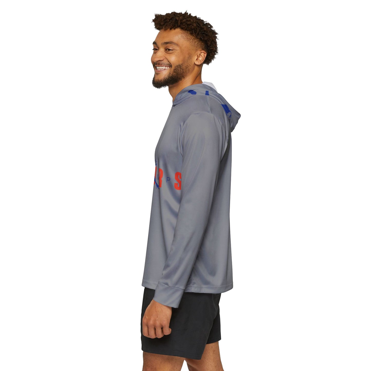 ChompMan Basketball (V1 / Gray) Men's Sports Warmup Hoodie (AOP)