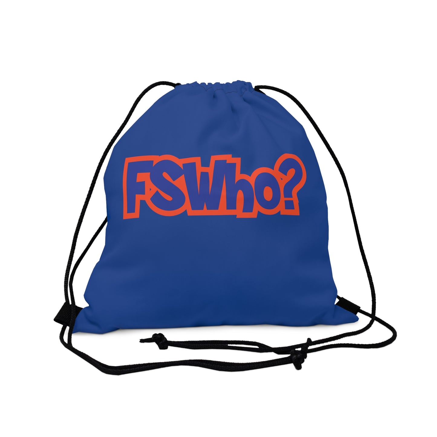 Outdoor Drawstring Bag FSWho w/? Blue Lettering (Blue)