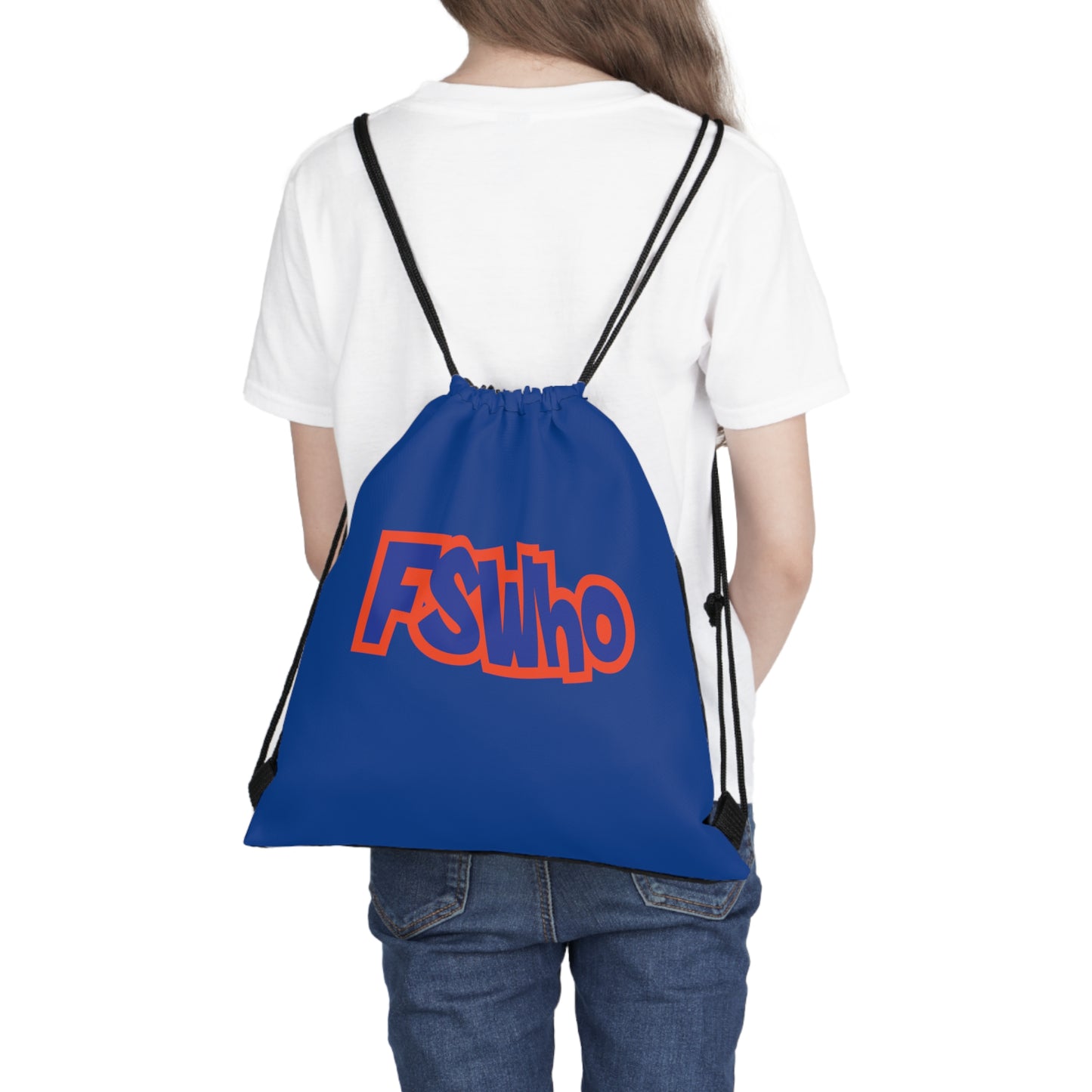 Outdoor Drawstring Bag FSWho Blue Lettering (Blue)