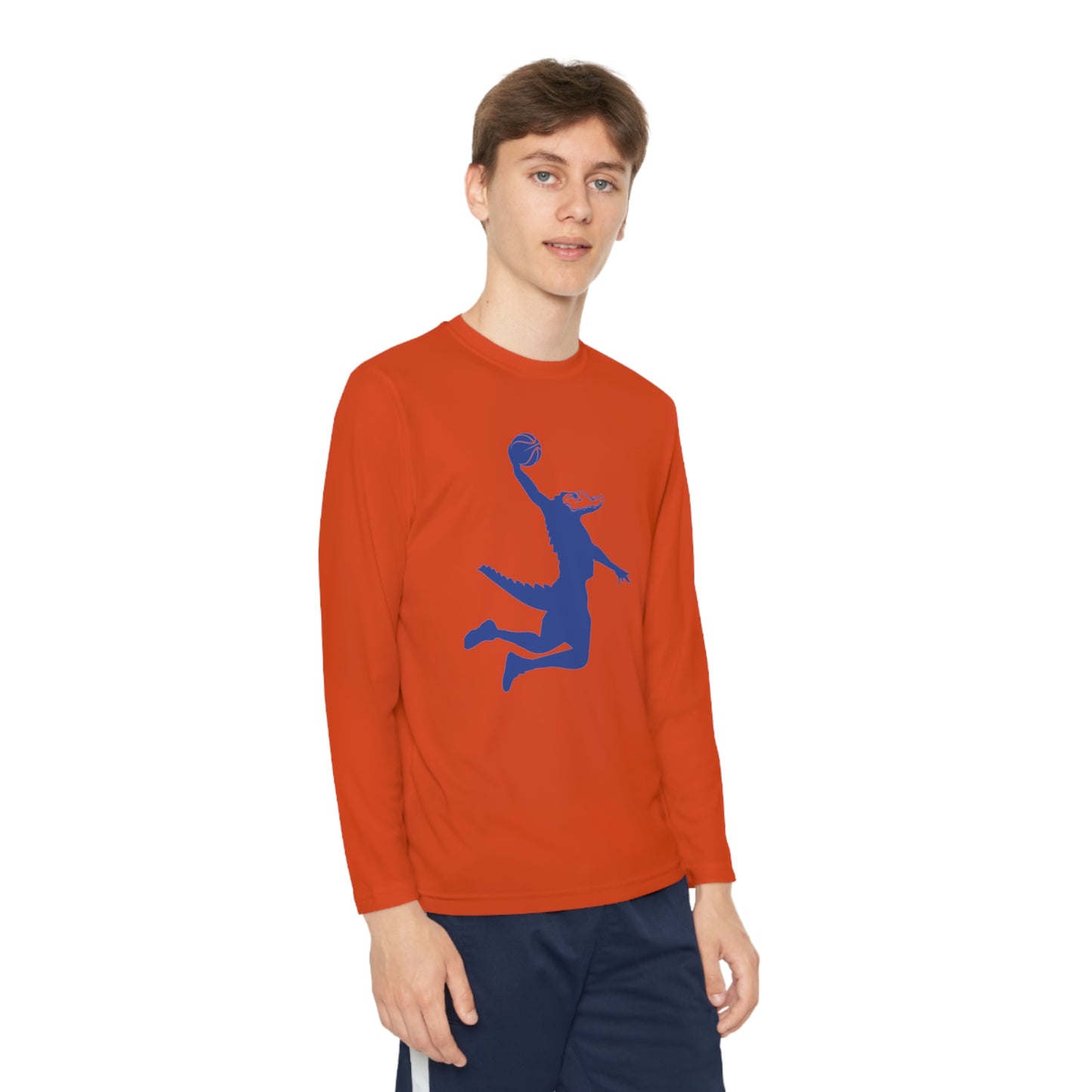 ChompMan Basketball (V5 / Orange) Youth Long Sleeve Competitor Tee