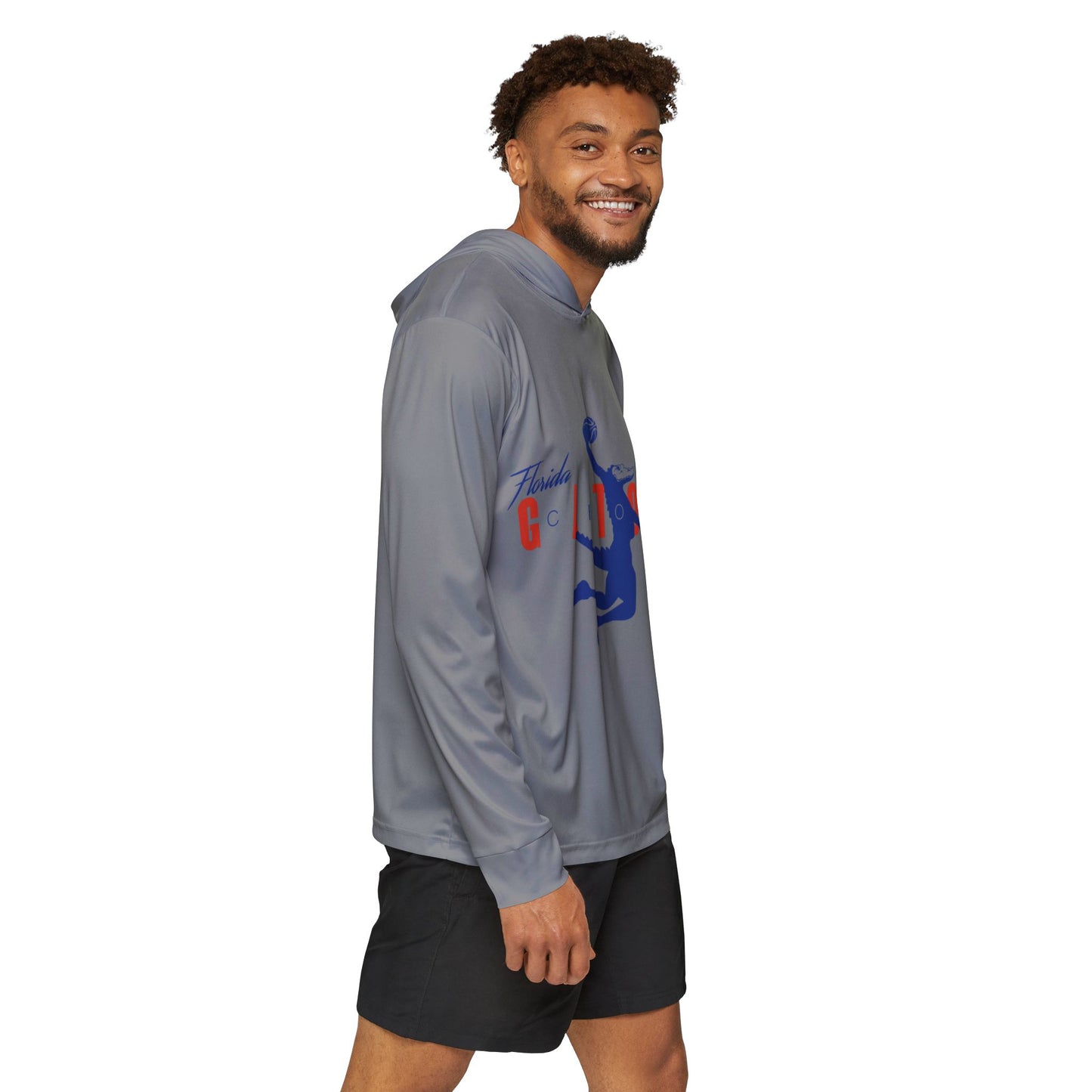 ChompMan Basketball (V1 / Gray) Men's Sports Warmup Hoodie (AOP)