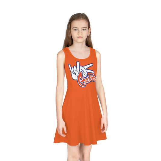 UF Gators (V3) Girls' Sleeveless Sundress (AOP)