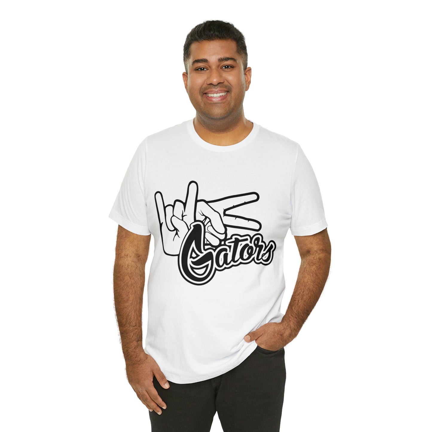 Unisex Jersey Short Sleeve Tee UF (Rock On) Gators Hands (Black and White)