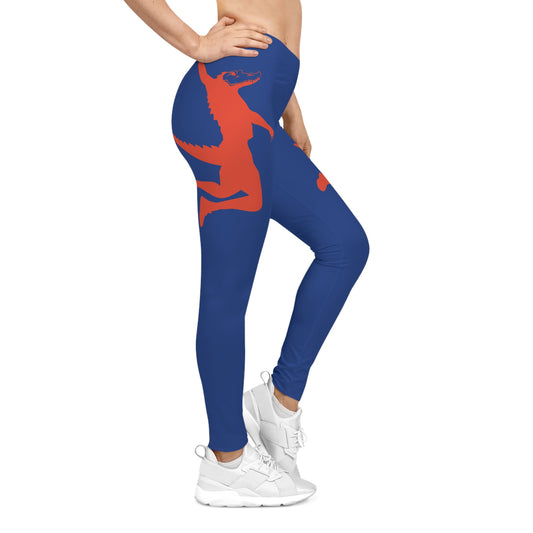 ChompMan Basketball (V6 / Blue) Women's Casual Leggings (AOP)