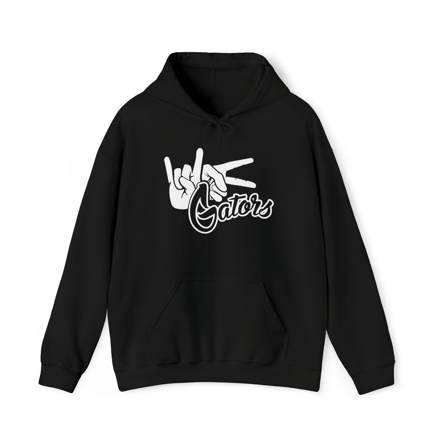 Unisex Heavy Blend™ Hooded Sweatshirt UF (Rock On) Gators Hands (Black and White)