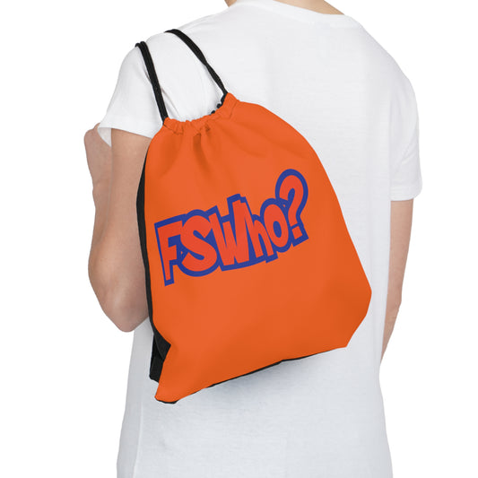 Outdoor Drawstring Bag FSWho w/? Orange Lettering (Orange)