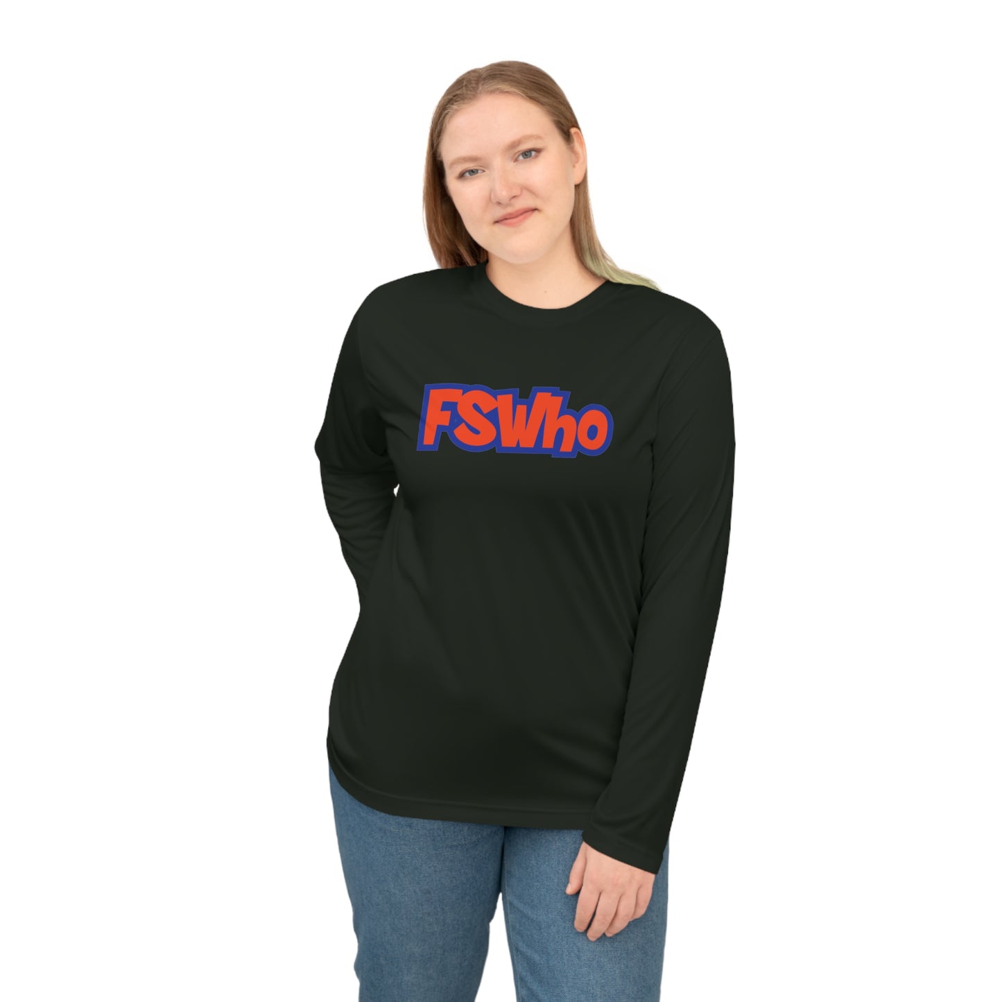 Unisex Performance Long Sleeve Shirt FSWho Orange Lettering