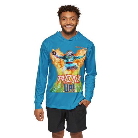 Phinz Up (V2 / Turq) Men's Sports Warmup Hoodie (AOP)