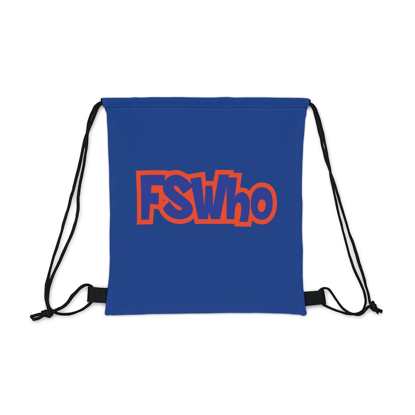 Outdoor Drawstring Bag FSWho Blue Lettering (Blue)