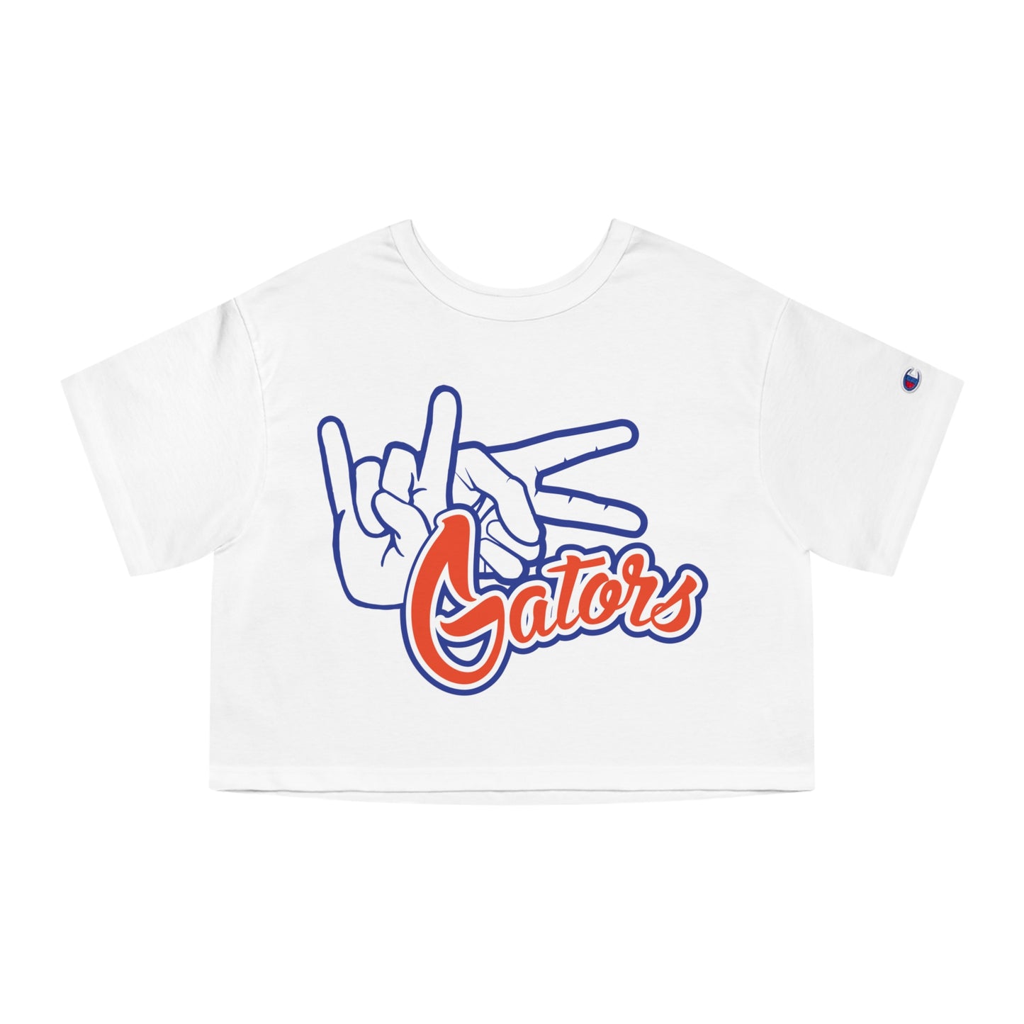 Champion Women's Heritage Cropped T-Shirt UF (Rock On) Gators Hands_V1