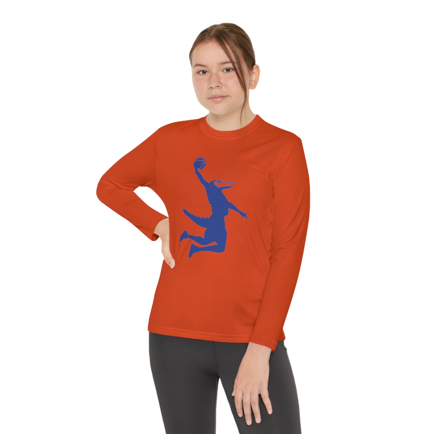 ChompMan Basketball (V5 / Orange) Youth Long Sleeve Competitor Tee