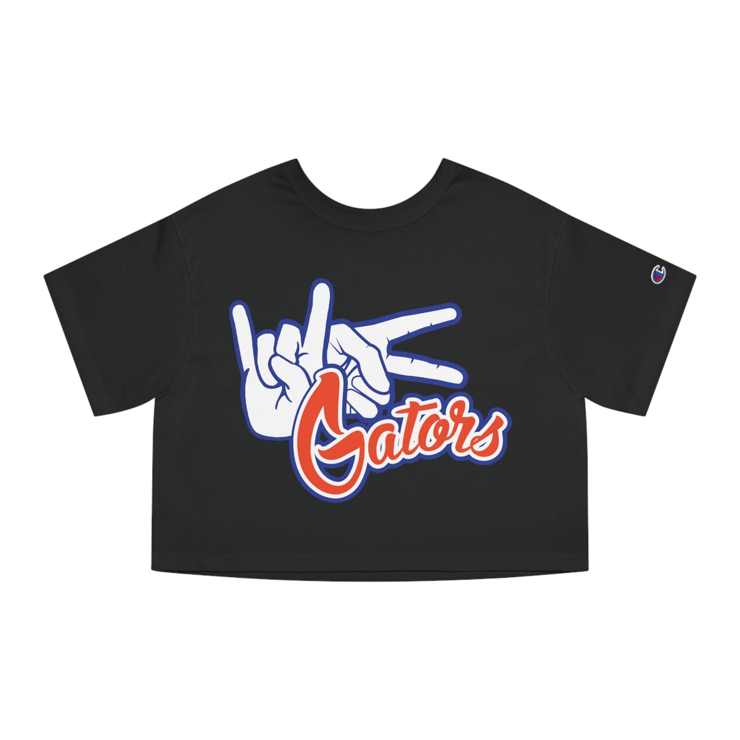 Champion Women's Heritage Cropped T-Shirt UF (Rock On) Gators Hands_V1