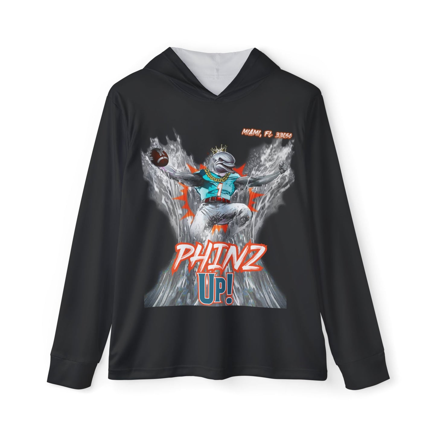 Phinz Up (V3 / Black) Men's Sports Warmup Hoodie (AOP)