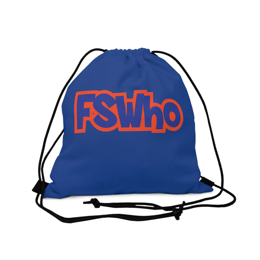 Outdoor Drawstring Bag FSWho Blue Lettering (Blue)