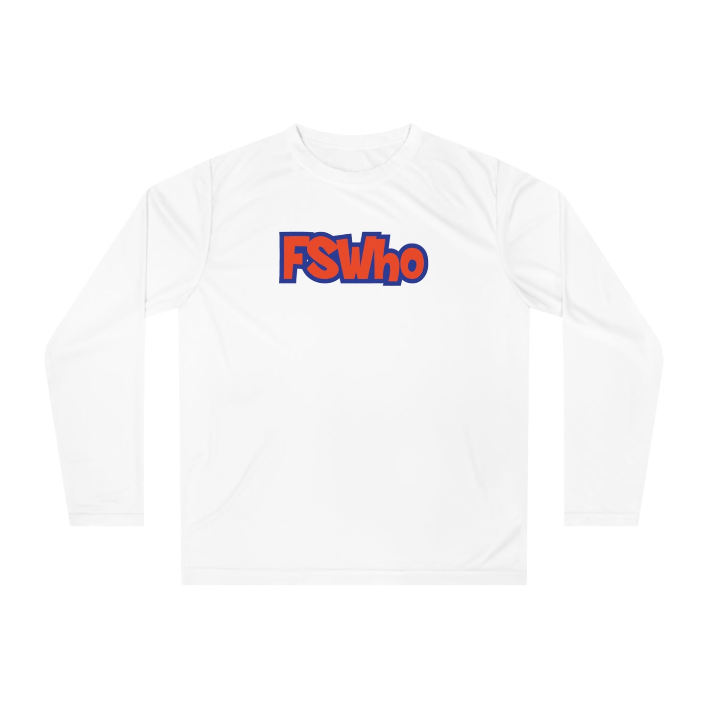 Unisex Performance Long Sleeve Shirt FSWho Orange Lettering